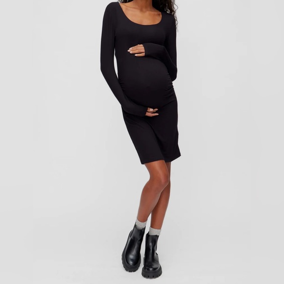 LONGSLEEVE SIDE RUCHED DRESS - Picture 3 of 6